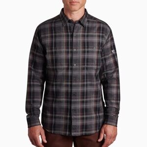 KÜHL MENS FUGITIVE LONG SLEEVE FLANNEL SHIRT blue plaid L